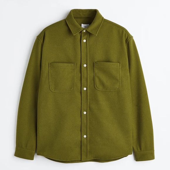 H&M Khaki Green Shirt Jacket - Picture 1 of 3